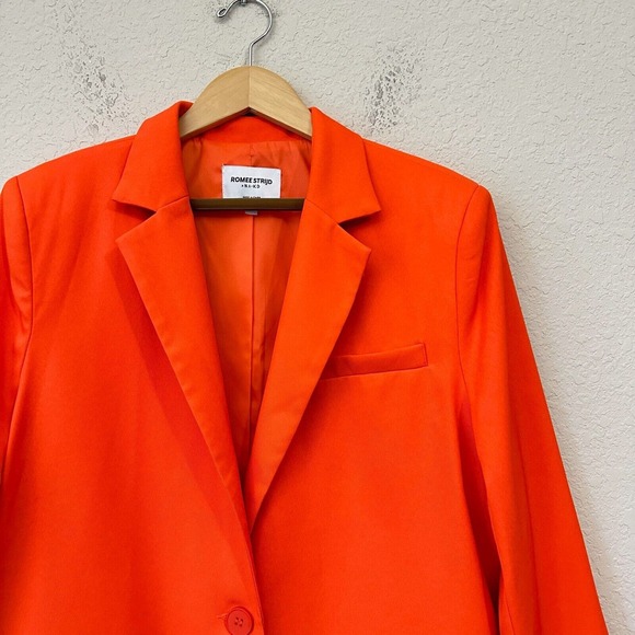 ROMEE STRIJDd x NA-KD One-Button Oversized Blazer in Orange - Picture 4 of 14